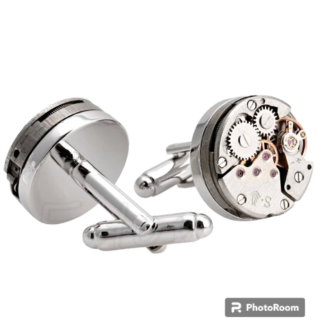 Watch Movement cuff links round